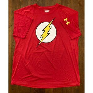 Under Armour Shirt Mens 2XL Red Flash Alter Ego Loose HeatGear DC Comics Gym